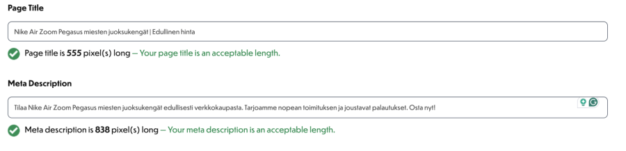 Kuvakaappaus metatietojen suunnittelun työkalusta